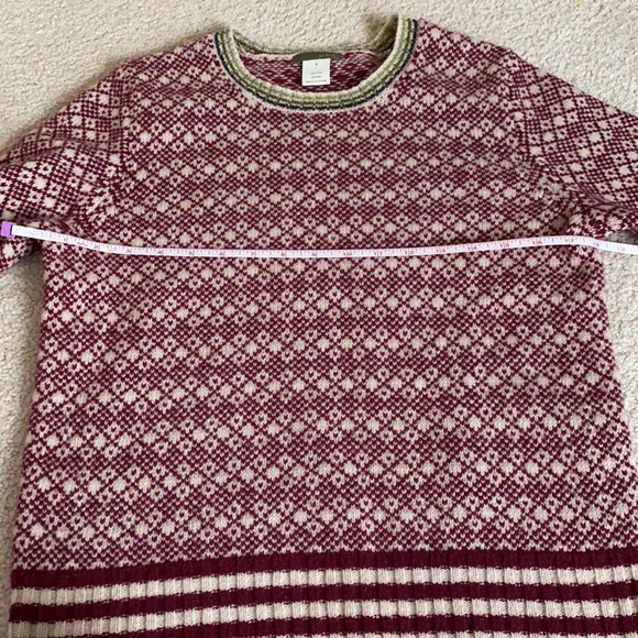 J. Crew Fair Isle 100% Wool Cranberry Pullover Sweater - Picture 9 of 12